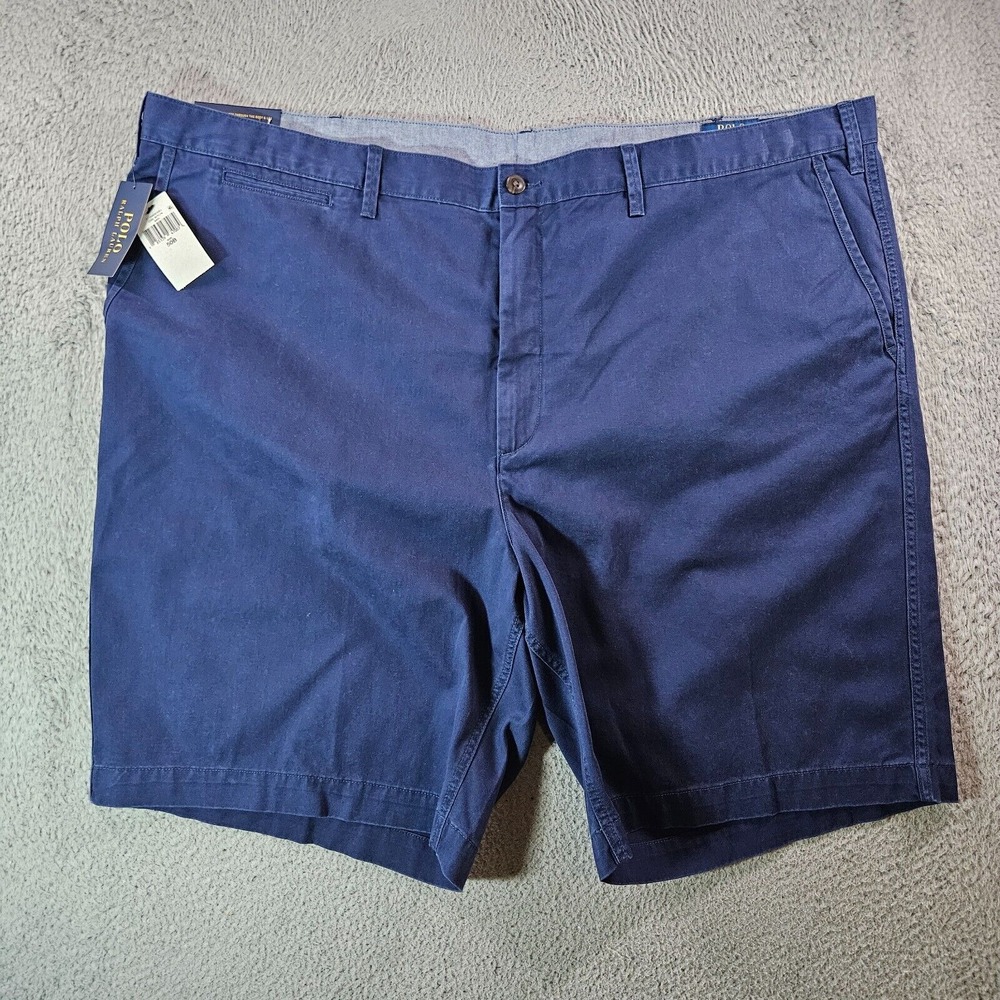 NWT $98 Polo Ralph Lauren Shorts Men 50 B Classic Fit Flat Front Navy Blue